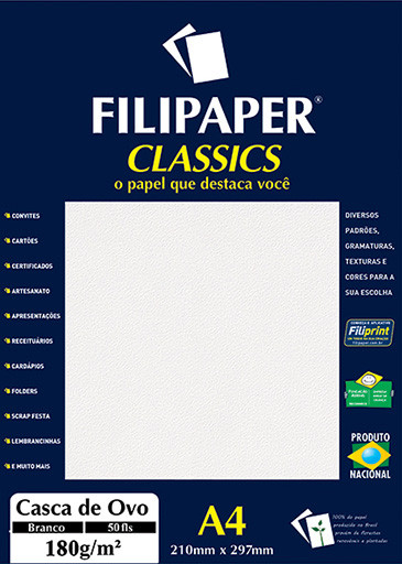 Filipaper Casca de Ovo 180g/m² (50 folhas; branco) A4 - FP00944