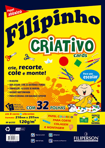 Filipinho Criativo Cards 120g/m² (A4) 32 folhas - FP01777