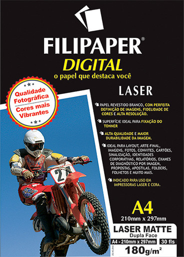 Filipaper Laser Matte Pro D/F 180g/m² A4 30fls. - FP02501