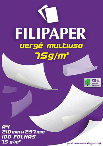 Filipaper Vergê Multiuso 75g/m² (100 folhas; branco) A4 - FP03818