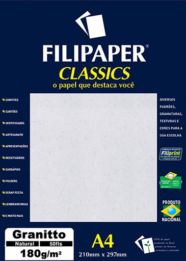 Filipaper Granitto 180g/m² (50 folhas; natural) A4 - FP00989