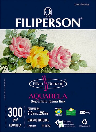 Filiart Renaud Aquarela 300g/m² (12 folhas; branco) A4 - FP01099