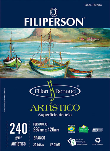 Filiart Renaud Artístico 240g/m² (20 folhas; branco) A3 - FP03788