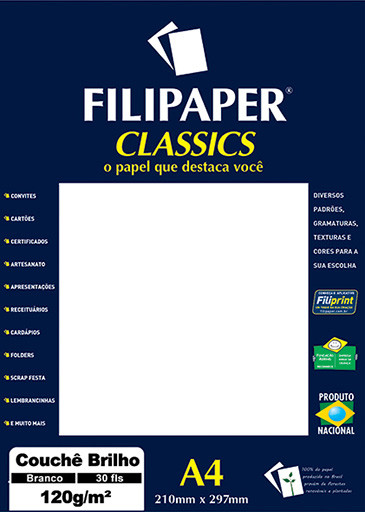 Filipaper Couchê 120g/m² (30 folhas; branco) A4 - FP02249