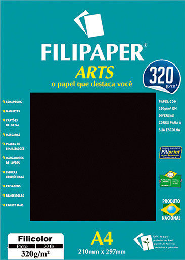 Filipaper ARTS 320 g/m² (30 folhas; Preto) A4 - FP02590