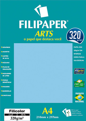 Filipaper ARTS 320 g/m² (30 folhas; Azul Claro) A4 - FP02592