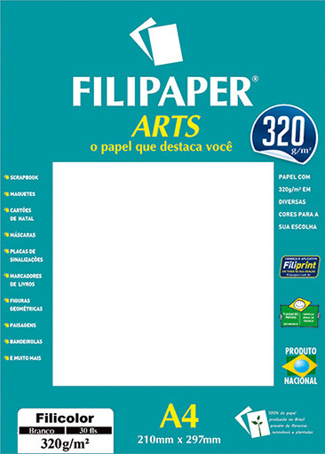 Filipaper ARTS 320 g/m² (30 folhas; Diplomata Branco) A4 - FP02594