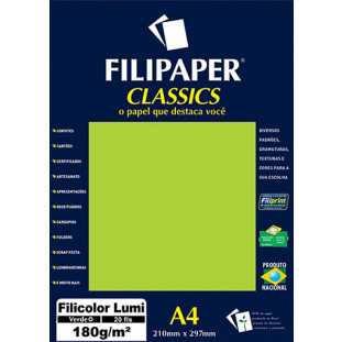 Filipaper Filicolor LUMI 180g/m² (20 folhas; verde) A4 - FP00907