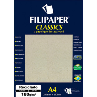 Filipaper Reciclado 180g/m² (50 Folhas, Natural) A4 - FP00940