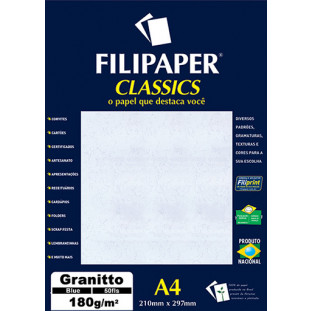 Filipaper Granitto 180g/m² (50 folhas; azul) A4 - FP00961