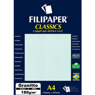 Filipaper Granitto 180g/m² (50 folhas; verde) A4 - FP00965