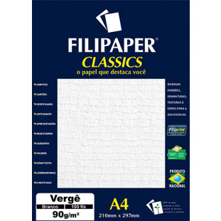 Filipaper Vergê 90g/m² (100 folhas; branco) A4 - FP00976