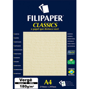 Filipaper Vergê 180g/m² (50 folhas; creme) A4 - FP00981