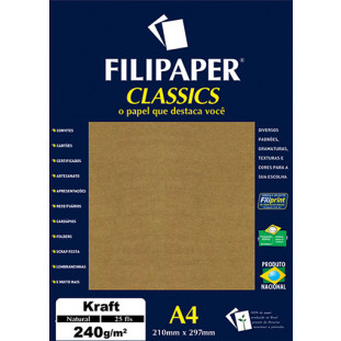 Filipaper Kraft 240g/m² (25 folhas; Natural) A4 - FP00990