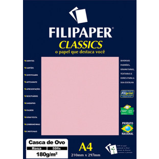 Filipaper Casca de Ovo 180g/m² (50 folhas; Rosa) A4 - FP00991