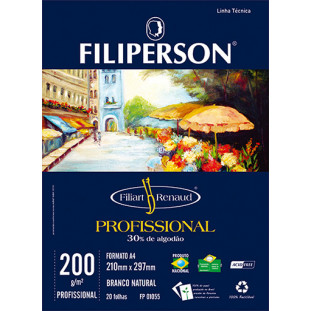 Filiart Renaud Profissional 200g/m² (20 folhas; branco) A4 - FP03789