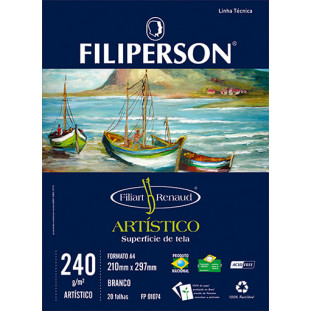 Filiart Renaud Artístico 240g/m² (20 folhas; branco) A4 - FP03787