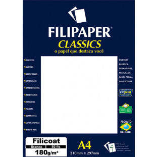 Filipaper Filicoat 180g/m² (50 folhas; branco) A4 - FP01447