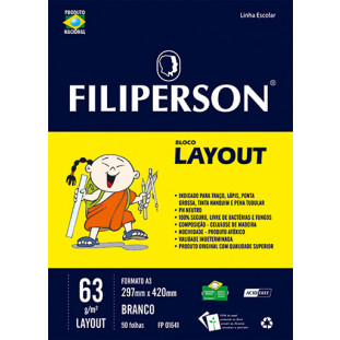 Bloco Filipinho Escolar Layout Branco 63g/m² (A3) 50 folhas - FP00632