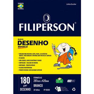 Bloco Desenho Branco A3 180g/m² 20 Folhas - FP00674