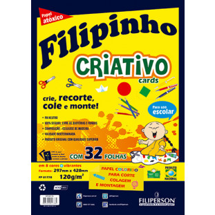 Filipinho Criativo Cards 120g/m² (A3) 32 folhas - FP01778