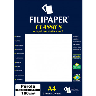 Filipaper CLASSICS PEROLA BRANCO 180g/m² A4 20fls - FP01812