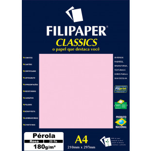 Filipaper CLASSICS PEROLA ROSA 180g/m² A4 20fls - FP01825