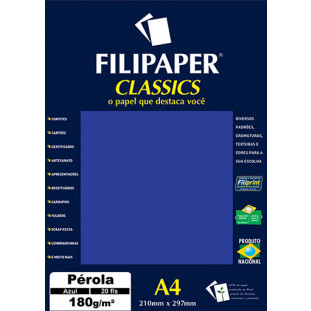 Filipaper CLASSICS PÉROLA AZUL 180g/m² A4 20fls - FP01881