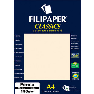 Filipaper CLASSICS PÉROLA MARFIM 180g/m² A4 20fls - FP01882