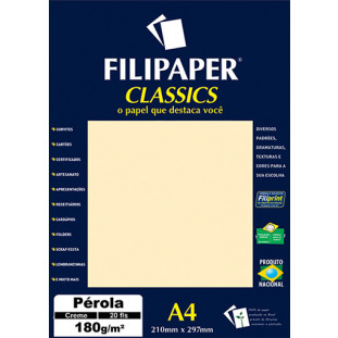 Filipaper CLASSICS PÉROLA CREME 180g/m² A4 20fls - FP01884