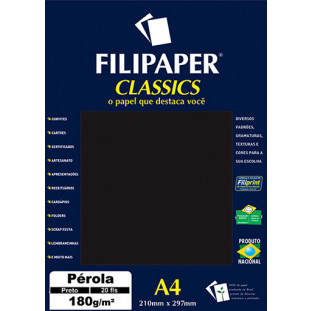 Filipaper CLASSICS PÉROLA PRETO 180g/m² A4 20fls - FP01886
