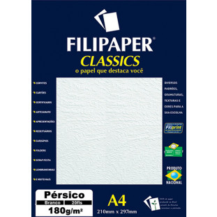 Filipaper Pérsico 180g/m² (20 folhas; branco) A4 - FP02014