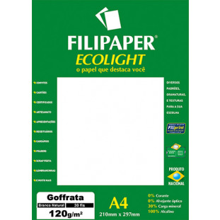 Filipaper ECOLIGHT Goffrata 120g/m² (30 folhas; branco natural) A4 FP02079