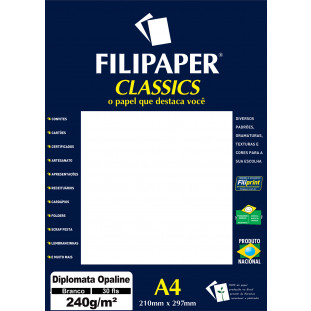Filipaper CLASSICS DPT BRANCO 240g/m² A4 30fls - FP02271