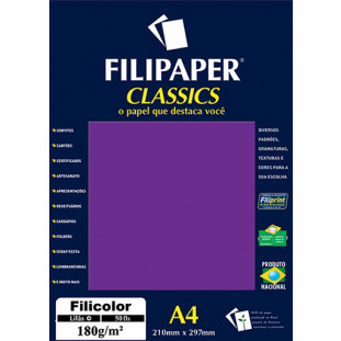 Filipaper Filicolor 180g/m² (50 folhas; lilás) A4 - FP03805