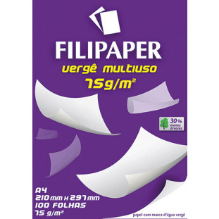 Filipaper Vergê Multiuso 75g/m² (100 folhas; branco) A4 - FP03818