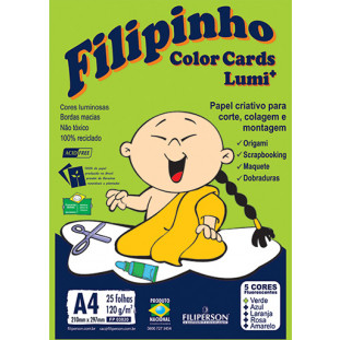 Filipinho Color Cards LUMI 5 cores A4 - FP02303