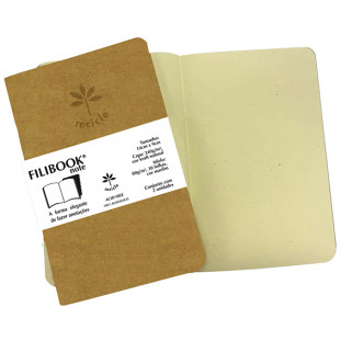 Filibook Note Kraft 80gm² miolo Marfim (P) 14cm X 9cm - Conjunto c/ 02 unids. - FP00761