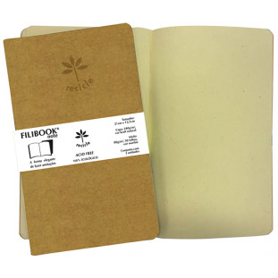 Filibook Note Kraft 80gm² miolo Marfim (M) 21cm X 12,5 cm - Conjunto c/ 02 unids. - FP00760