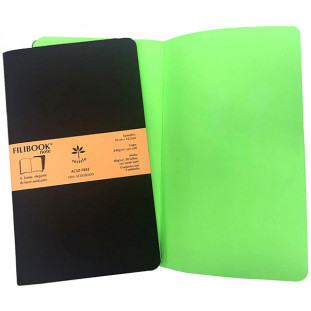 Filibook Note Café 80gm² miolo Verde LUMI (M) 21cm X 12,5 cm - Conjunto c/ 02 unids. - FP00709