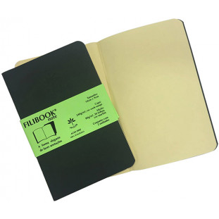Filibook Note Verde Musgo 80gm² miolo Marfim (P) 14cm X 9cm - Conjunto c/ 02 unids. - FP00712