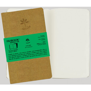 Filibook Artístico 300gm² capa kraft, miolo Branco Natural (M) 21cm X 12,5cm  - FP04795