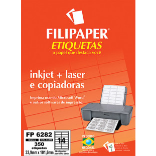 FP 6282 Filipaper Etiqueta 33,9x101,6 mm - 14 etiquetas por folha Carta 25 fls FP04415