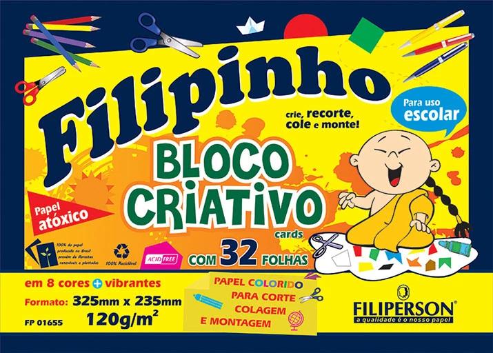 Filipinho Bloco Criativo 120g/m² (32,5cm x 23,5cm) 32 folhas - FP00679