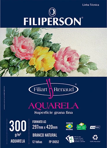 Filiart Renaud Aquarela 300g/m² (12 folhas; branco) A3 - FP01098
