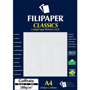 Filipaper Goffrata 180g/m² (50 folhas; branco) A4 - FP00951