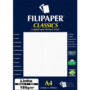 Filipaper Linho 180g/m² (50 folhas; branco) A4 - FP00967