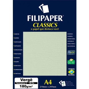 Filipaper Vergê 180g/m² (50 folhas; turmalina) A4 - FP00996