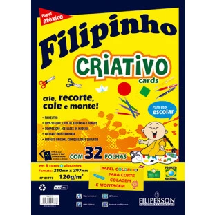Filipinho Criativo Cards 120g/m² (A4) 32 folhas - FP01777