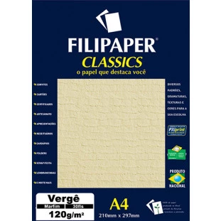 Filipaper Vergê 120g/m² (30 folhas; marfim) A4 - FP01879